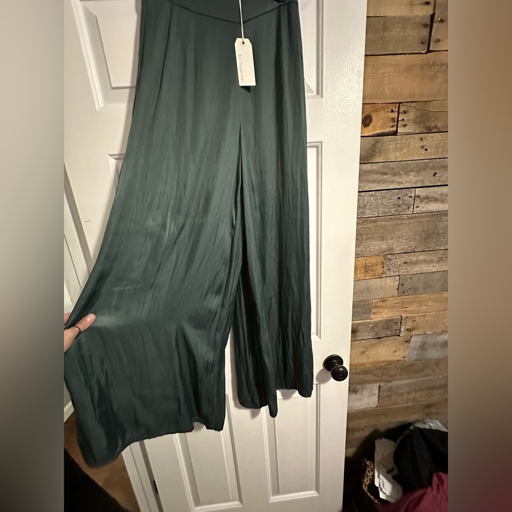 Wide leg green pants